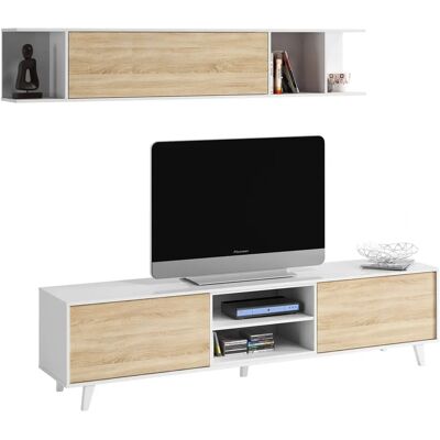 ALTRI Weiß & Eiche Nordisch TV-Bank - 180cm - Stilvoll & Hell ALTRI Weiß & Eiche Nordisch TV-Bank - 180cm - Stilvoll & Hell