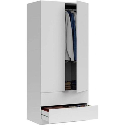ALTRI Burbank Armadio - 2 Ante, 2 Cassetti, Bianco ALTRI Burbank Armadio - 2 Ante, 2 Cassetti, Bianco