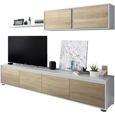 HOGAR24 Mobelcenter - Conjunto de Muebles Modernos para Salón - Blanco y Roble HOGAR24 Mobelcenter - Conjunto de Muebles Modernos para Salón - Blanco y Roble
