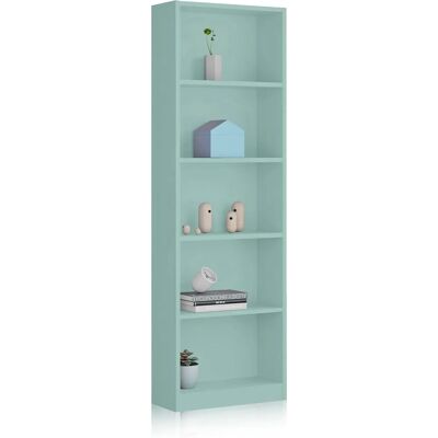 ALTRI Libreria - 52x25h80 - Moderna, 5 ripiani, Verde acqua ALTRI Libreria - 52x25h80 - Moderna, 5 ripiani, Verde acqua