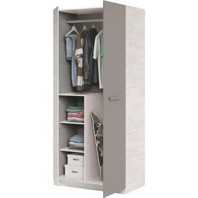 MIROYTENGO Armoire jeunesse Ares Blanc Alpes - Basalto 90x200 cm - Publicité MIROYTENGO Armoire jeunesse Ares Blanc Alpes - Basalto 90x200 cm - Publicité