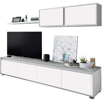 Conjunto de salón Duehome Alida Blanco Cemento Conjunto de salón Duehome Alida Blanco Cemento