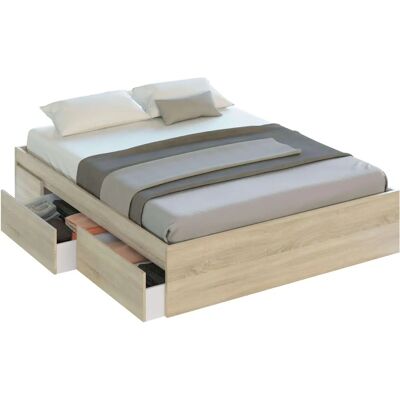 Duehome Kendra Roble Canadian Bett - 4 Schubladen - 180kg Tragkraft Duehome Kendra Roble Canadian Bett - 4 Schubladen - 180kg Tragkraft