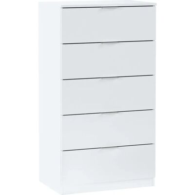 DUEHOME Luca Blanco Armario de 5 Cajones - Muebles para Dormitorio DUEHOME Luca Blanco Armario de 5 Cajones - Muebles para Dormitorio