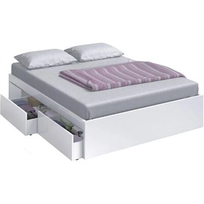 DUEHOME Kendra Weiß Artic Bett - 4 Schubladen - 150x190 cm DUEHOME Kendra Weiß Artic Bett - 4 Schubladen - 150x190 cm