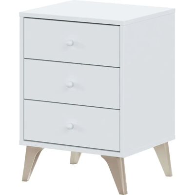 Hogar24 Mobelcenter Mesita de Noche - 3 Cajones Sweet - Blanco Artik - Mesita de Noche Hogar24 Mobelcenter Mesita de Noche - 3 Cajones Sweet - Blanco Artik - Mesita de Noche