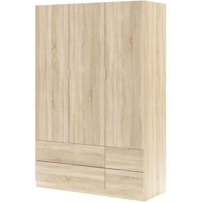 Habitdesign Kleiderschrank 3-türig 4 Schubladen - Schrank Habitdesign Kleiderschrank 3-türig 4 Schubladen - Schrank