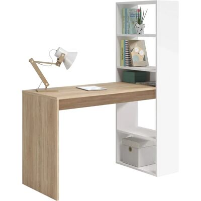 ALTRI White Reversible Multi-Function Desk with 5-Tier Shelf - Office/Study Table ALTRI White Reversible Multi-Function Desk with 5-Tier Shelf - Office/Study Table