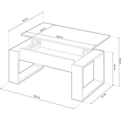 Habitdesign Nova Artik Mesita de centro ajustable - Diseño geométrico Habitdesign Nova Artik Mesita de centro ajustable - Diseño geométrico
