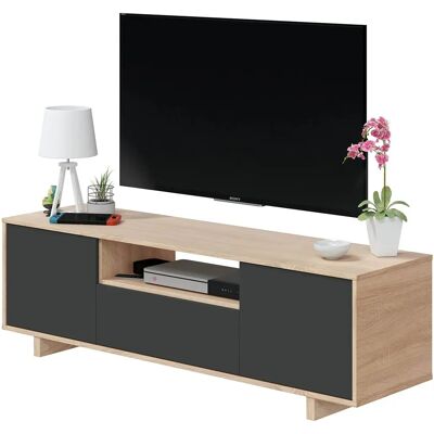 Módulo de TV HABITDESIGN Zaira - Blanco y Gris Ceniza - 150cm Módulo de TV HABITDESIGN Zaira - Blanco y Gris Ceniza - 150cm