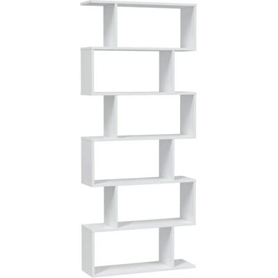 Bluco Hoge Plank Danerys Wit Glanzend - Boekenrek - 6 Vakken - 192cm Bluco Hoge Plank Danerys Wit Glanzend - Boekenrek - 6 Vakken - 192cm