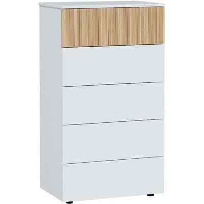 Cómoda Ethna Moderna Blanca - 5 Cajones Cómoda Ethna Moderna Blanca - 5 Cajones
