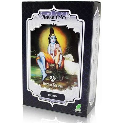 Coloración de Henna Indigo Radhe Shyam Semipermanente - 100g Coloración de Henna Indigo Radhe Shyam Semipermanente - 100g