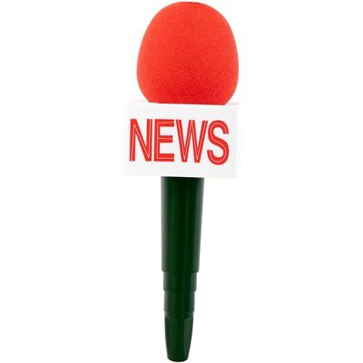 Microphone de reportage Eurocarnavales Rouge - Microfone vermelho para repórter de notícias 25X8 cm - Publicité Microphone de reportage Eurocarnavales Rouge - Microfone vermelho para repórter de notícias 25X8 cm - Publicité