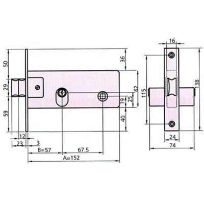 CVL Modelo 1981/60/5 Cerradura Ovalada - Seguridad para Puertas CVL Modelo 1981/60/5 Cerradura Ovalada - Seguridad para Puertas