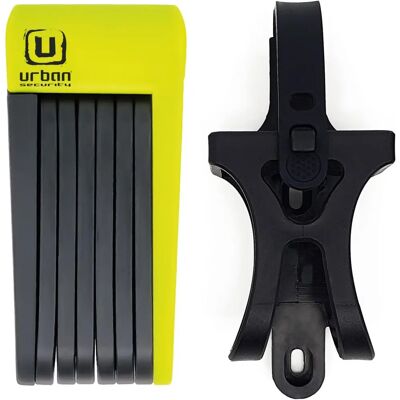Cadeado de bicicleta dobrável Urban Security - Alta segurança, Compacto, Amarelo Cadeado de bicicleta dobrável Urban Security - Alta segurança, Compacto, Amarelo