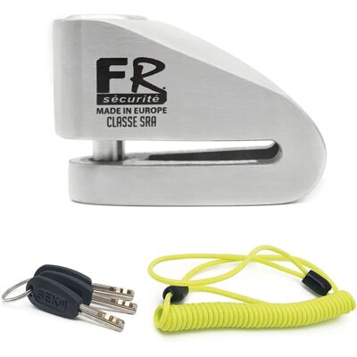 FR SÉCURITÉ FR110S Motorcycle Disc Lock - 10mm Steel, White FR SÉCURITÉ FR110S Motorcycle Disc Lock - 10mm Steel, White