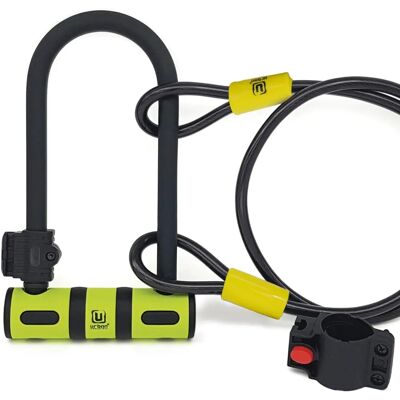 Antivol Urban Security pour Vélo avec Support et Câble en Acier - Publicité Antivol Urban Security pour Vélo avec Support et Câble en Acier - Publicité
