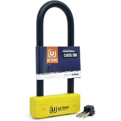 Antivol U Urban Security - Amarelo, Ø 18, homologado, 85x250 mm Antivol U Urban Security - Amarelo, Ø 18, homologado, 85x250 mm