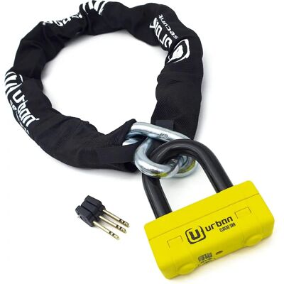 Urban Security Lock and Chain System - 100 cm - Yellow - U-lock Urban Security Lock and Chain System - 100 cm - Yellow - U-lock