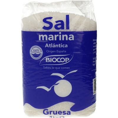 Sal Atlántica Gruesa Biocop 1 kg - Natural desde Cádiz Sal Atlántica Gruesa Biocop 1 kg - Natural desde Cádiz