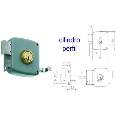 MCM - Cerradura sobreponer - Perfil de cilindro - Cerradura MCM - Cerradura sobreponer - Perfil de cilindro - Cerradura