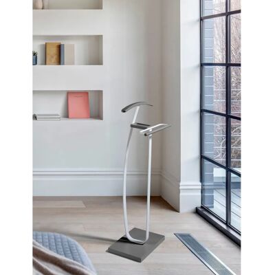Mesita de Noche Moderna Herdasa - 115x48x30cm - Gris/Blanco - Valet de nuit Mesita de Noche Moderna Herdasa - 115x48x30cm - Gris/Blanco - Valet de nuit