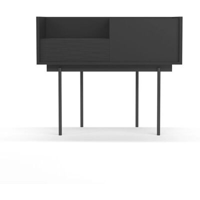Herdasa - Consola de melamina y metal moderna - 84cm - Grafito Herdasa - Consola de melamina y metal moderna - 84cm - Grafito