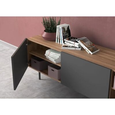 Mueble de TV Herdasa - Colección printed - Nogal-Grafito Mueble de TV Herdasa - Colección printed - Nogal-Grafito