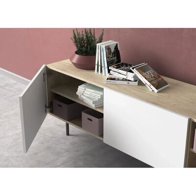Mueble de TV de Madera Herdasa - Colección Printed - 2 Puertas y Estantes Mueble de TV de Madera Herdasa - Colección Printed - 2 Puertas y Estantes