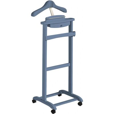 Mesita de noche Herdasa de haya maciza con ruedas - Valet de nuit - Azul - Muebles de dormitorio Mesita de noche Herdasa de haya maciza con ruedas - Valet de nuit - Azul - Muebles de dormitorio