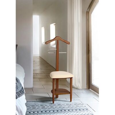 Mesita de noche Herdasa de madera de haya - Acabado nogal - Muebles de dormitorio Mesita de noche Herdasa de madera de haya - Acabado nogal - Muebles de dormitorio