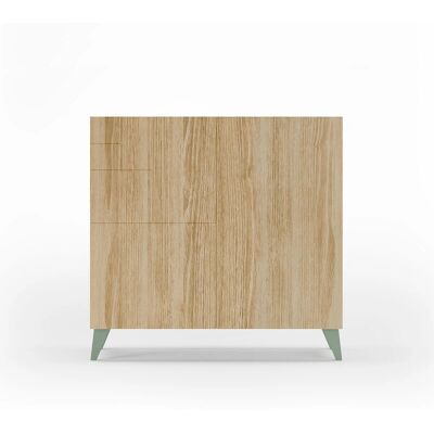 Zapatero Herdasa Bergen - Roble con patas verdes - 87x90x27cm Zapatero Herdasa Bergen - Roble con patas verdes - 87x90x27cm