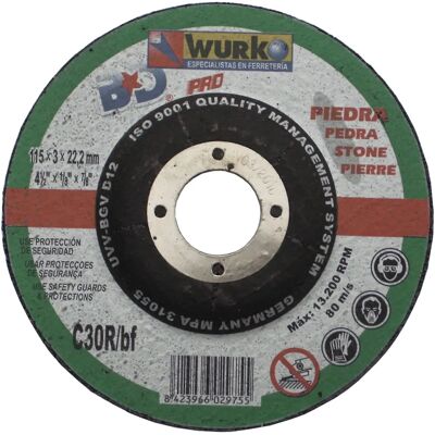 Disco abrasivo WURKO 115x3x22mm - Corte piedra y construcción Disco abrasivo WURKO 115x3x22mm - Corte piedra y construcción