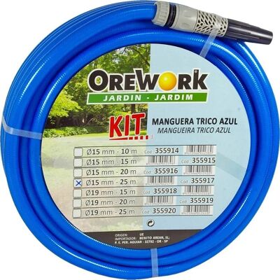 Orework - Kit manguera 25 m Jardín - Azul, 15 mm Orework - Kit manguera 25 m Jardín - Azul, 15 mm
