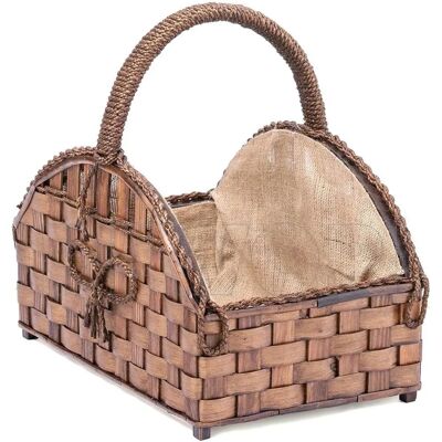 Cesta de leña Orework - Moderna redonda 53x35x30cm Cesta de leña Orework - Moderna redonda 53x35x30cm