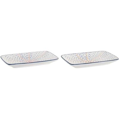 DKD Home Decor Vassoio Portaposate in Porcellana - 2 Pezzi DKD Home Decor Vassoio Portaposate in Porcellana - 2 Pezzi