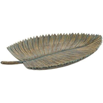 Centre de table DKD Home Decor Feuille tropicale en résine gris doré - Centerpiece Centre de table DKD Home Decor Feuille tropicale en résine gris doré - Centerpiece