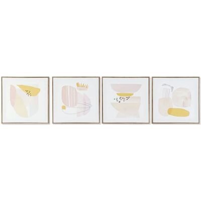 Arte da Parete Astratto DKD Home Decor - Set di 4 - 40x3x40cm Arte da Parete Astratto DKD Home Decor - Set di 4 - 40x3x40cm
