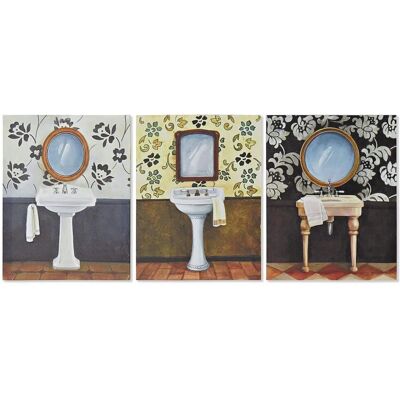 Art mural en toile DKD Home Decor - Salles de bain - Lot de 3 Art mural en toile DKD Home Decor - Salles de bain - Lot de 3