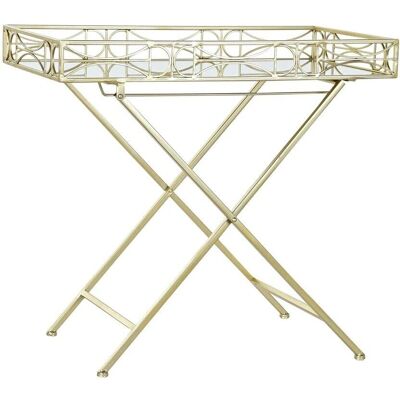 Table d'appoint en métal doré avec miroir DKD Home Decor - Table d'appoint Table d'appoint en métal doré avec miroir DKD Home Decor - Table d'appoint