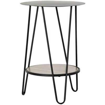 DKD Home Decor Zwart Metaal Hout Bruin Modern - Bijzettafel DKD Home Decor Zwart Metaal Hout Bruin Modern - Bijzettafel