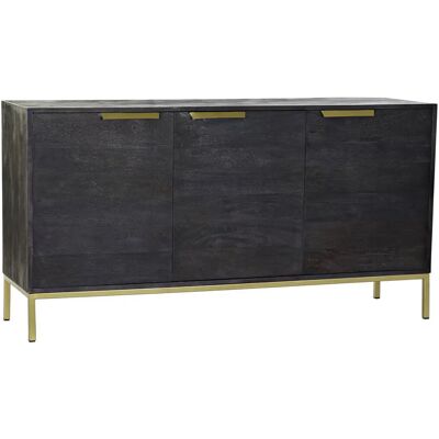 Fijalo Meti - Wohnzimmerschrank - Mangoholz - Schwarz & Gold Fijalo Meti - Wohnzimmerschrank - Mangoholz - Schwarz & Gold