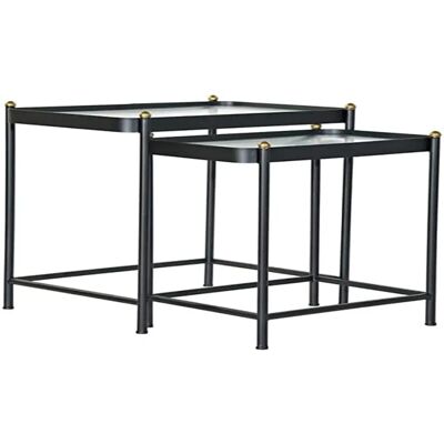 DKD Home Decor Schwarzer Metall Kristall Beistelltisch - Beistelltisch DKD Home Decor Schwarzer Metall Kristall Beistelltisch - Beistelltisch