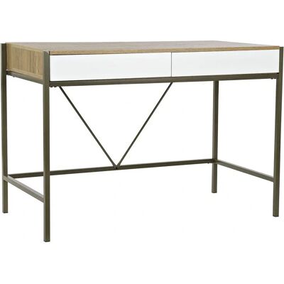 DKD Home Decor Bureau - Métal Marron et Blanc - 110x55x76cm DKD Home Decor Bureau - Métal Marron et Blanc - 110x55x76cm