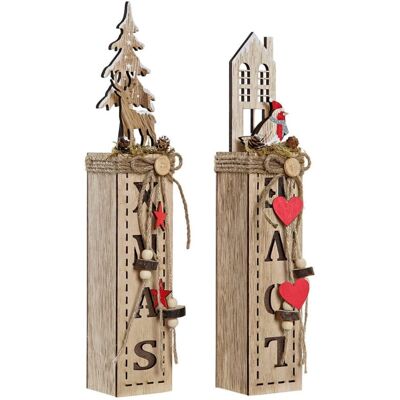 DKD Home Decor Noël Naturel - Décoration lumineuse - 2 Unités DKD Home Decor Noël Naturel - Décoration lumineuse - 2 Unités