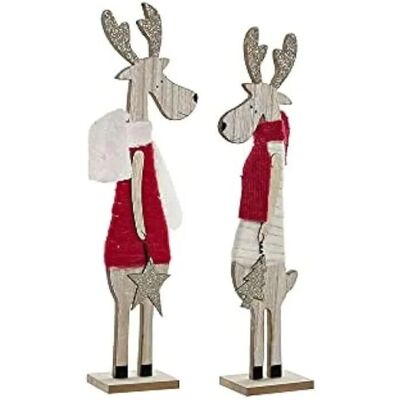 DKD Home Decor Christmas Bauble - Reindeer - 2 pcs DKD Home Decor Christmas Bauble - Reindeer - 2 pcs