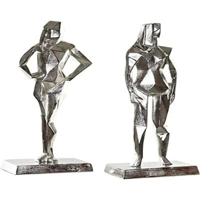 DKD Home Decor Silber Dekorative Figur - 23x13x62cm - 2 Stück DKD Home Decor Silber Dekorative Figur - 23x13x62cm - 2 Stück