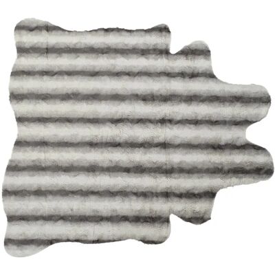 Fijalo Meti - 160x150cm Gris Blanc Polyester Tapis Fijalo Meti - 160x150cm Gris Blanc Polyester Tapis