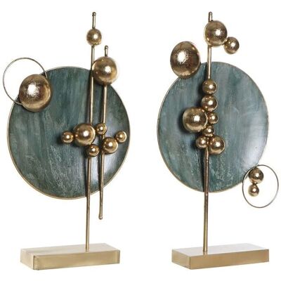 Dekoracyjna figurka DKD Home Decor Zielenio-złota - Zestaw 2 Dekoracyjna figurka DKD Home Decor Zielenio-złota - Zestaw 2
